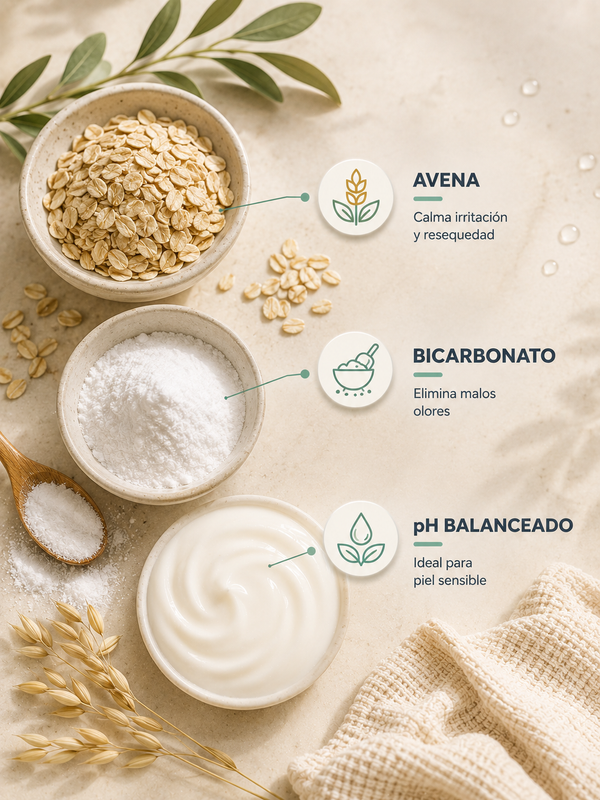 Shampoo Desodorante Calmante | Avena y Bicarbonato