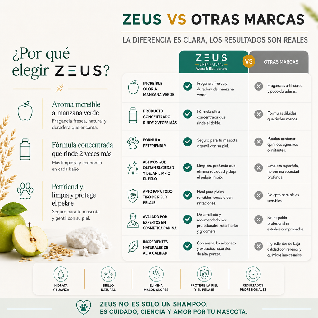 Shampoo Desodorante Calmante para Mascotas | Avena y Bicarbonato | Frescura a Manzana Verde | 10 L