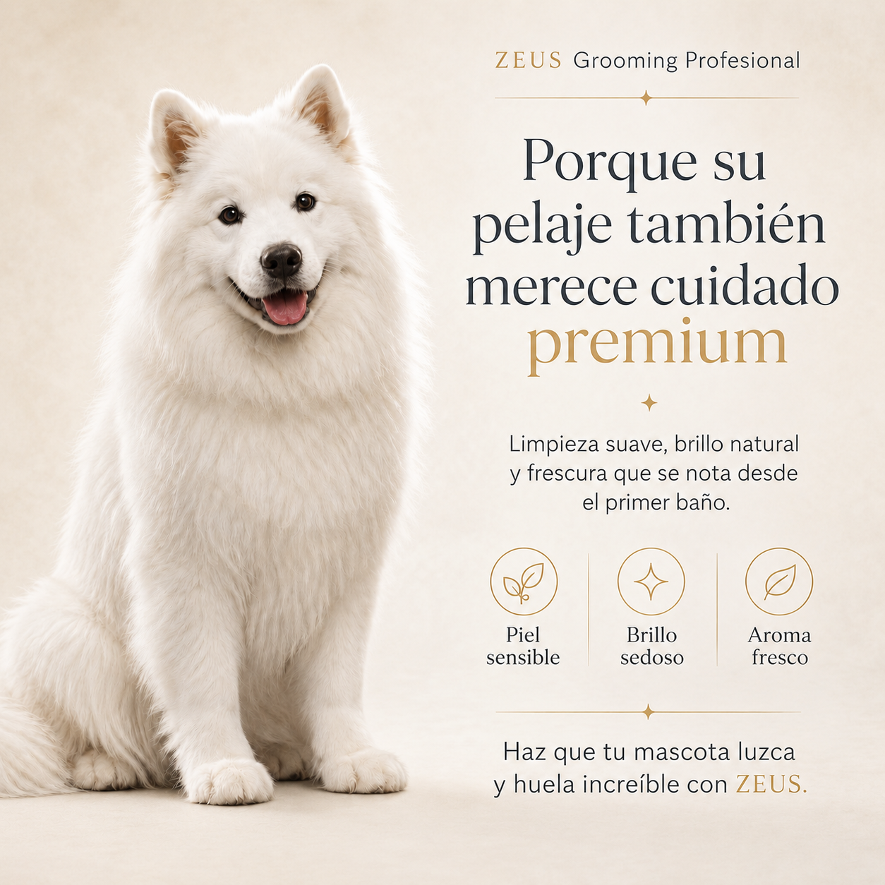 Shampoo Desodorante Calmante para Mascotas | Avena y Bicarbonato | Frescura a Manzana Verde | 3.75 L